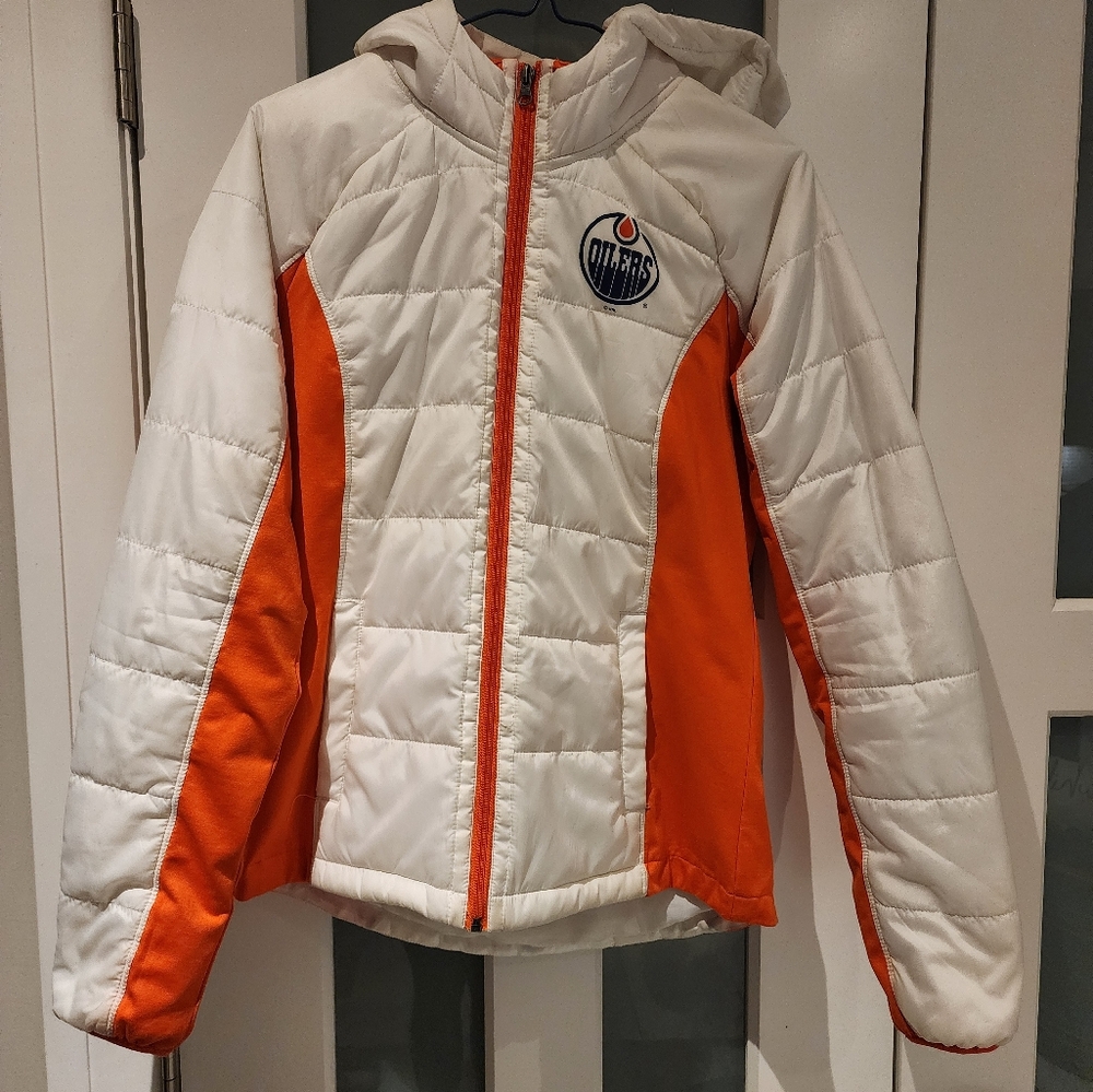 Oilers Puffer Vest Jacket - Sz Small - Picture 1 of 9
